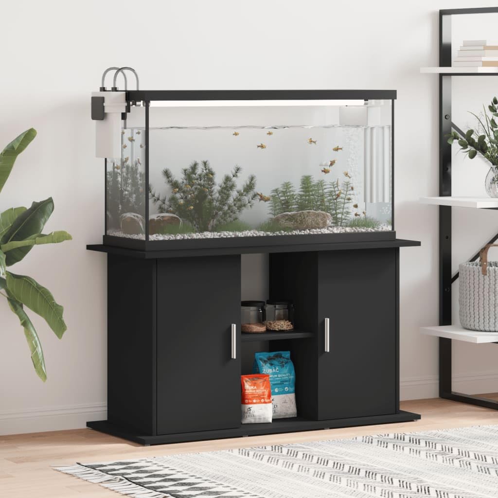Support pour aquarium noir 101x41x58 cm bois d'ingénierie
