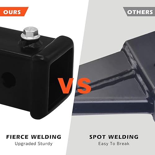 Miniatura 6 de Tubo receptor universal de enganche de remolque, adaptador de enganche de remolque de acero crudo soldado de 2 x 12 pulgadas para remolque con cubo