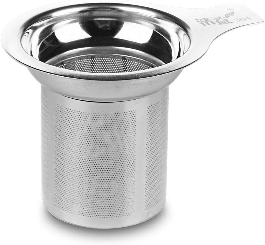 Prettyard 100% Stainless Steel Mesh Tea infuser Mesh Filter with Handle on Side (Silver Color, Pack of 1)