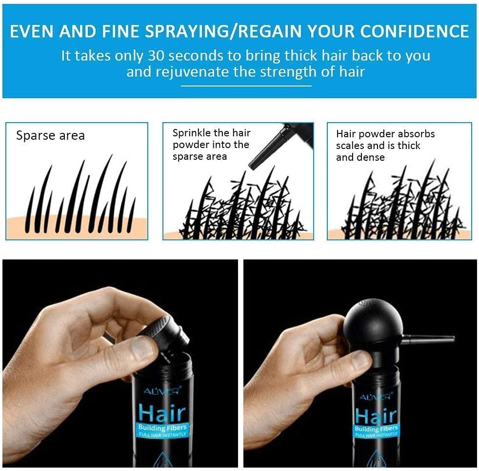 Hair Fibres with Pump Application, Hair Thickening Products for Men Women, Premium Hair Powder, Professional Hair Spray for Thinning Hair & Bald Spots - Image 6