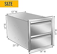 Vista 3 de Cajones de cocina para exteriores, cajones de acceso dobles para barbacoa con mango de acero inoxidable, cajones de isla para cocinas al aire libre