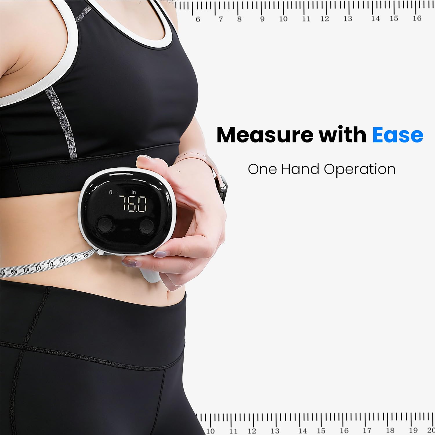 AXV Smart Tape Measure Body, Digital Body Measuring Tape with LED Display, Type-C Charging and Retractable Design, for Muscle Gain,Weight Loss, 60inch/150cm