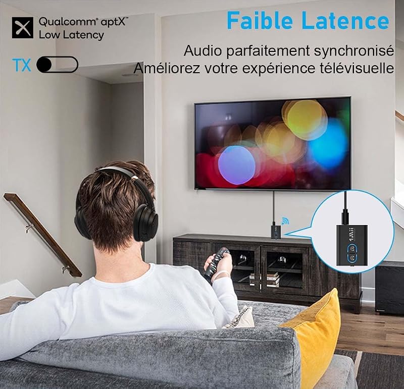 1Mii Bluetooth 5.2 Vezeték nélküli Adó-Vevő TV-hez aptX Low Latency HD Hanggal