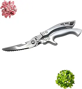Poultry Shears Heavy Duty – Kitchen Scissors for Chicken, Meat, Fish & Vegetables – Sharp Stainless Steel Cooking Shears with Ergonomic Non-Slip Handle, Spring-Loaded, Dishwasher Safe