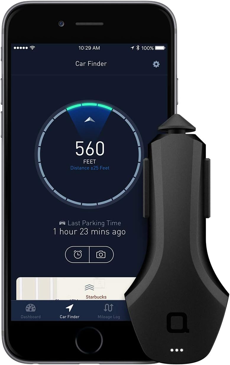 Nonda Zus Smart Car Charger, Car Charger With App To Save Car'S Location And Monitor Car Battery, 2 Ports Car Charger With Led For Iphone XS/Max/Xr/X/8/7/6/Plus (Zu33Bkrn)
