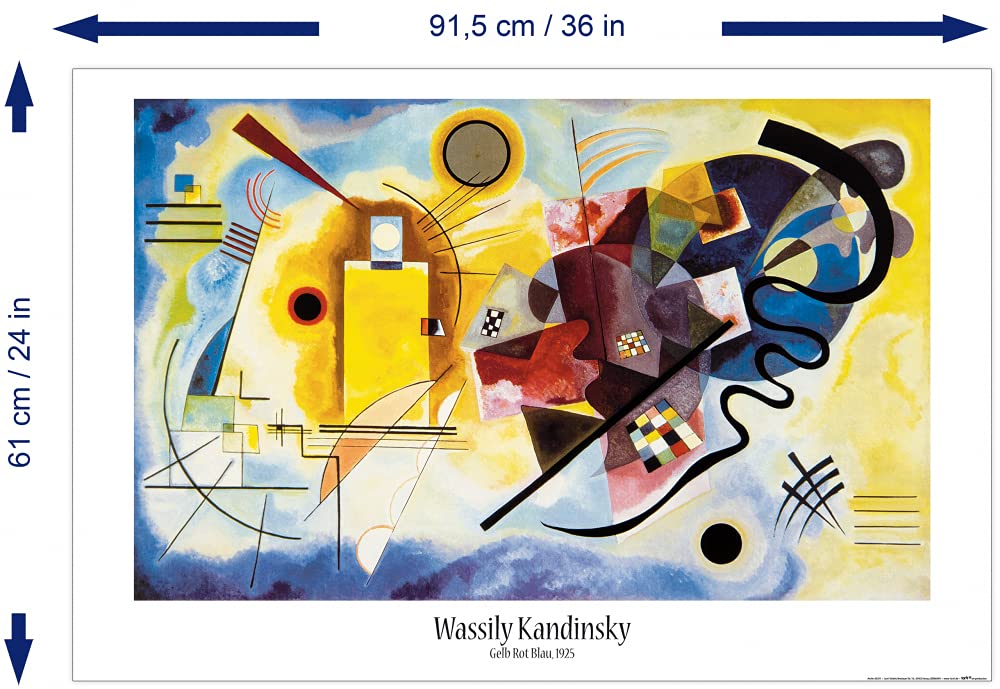 Affiche Sur Toile 'Vassily Kandinsky' 80x60 Cm - Impression D'art Encadrée, Tendue Sur Châssis Bois, Prête à Accrocher - 4