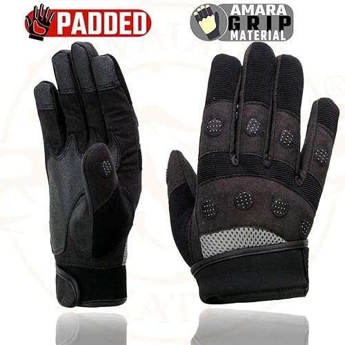 Miniatura 8 de Milwaukee Leather SH76101 - Guantes de moto para hombre, color negro y gris, talla grande