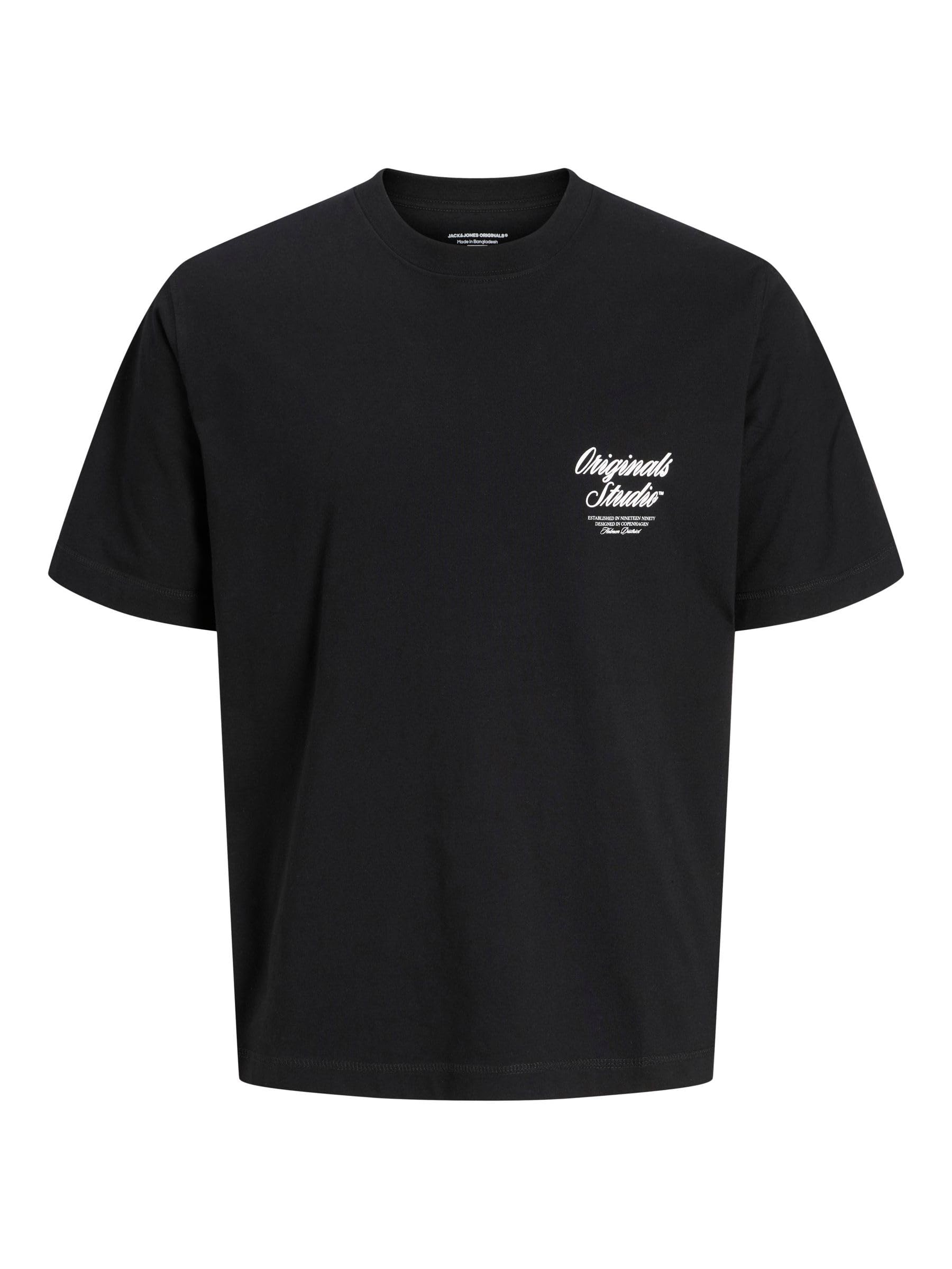 JACK & JONES Jornorrebro Typo Tee SS Crew Neck Noos, Black, XXL