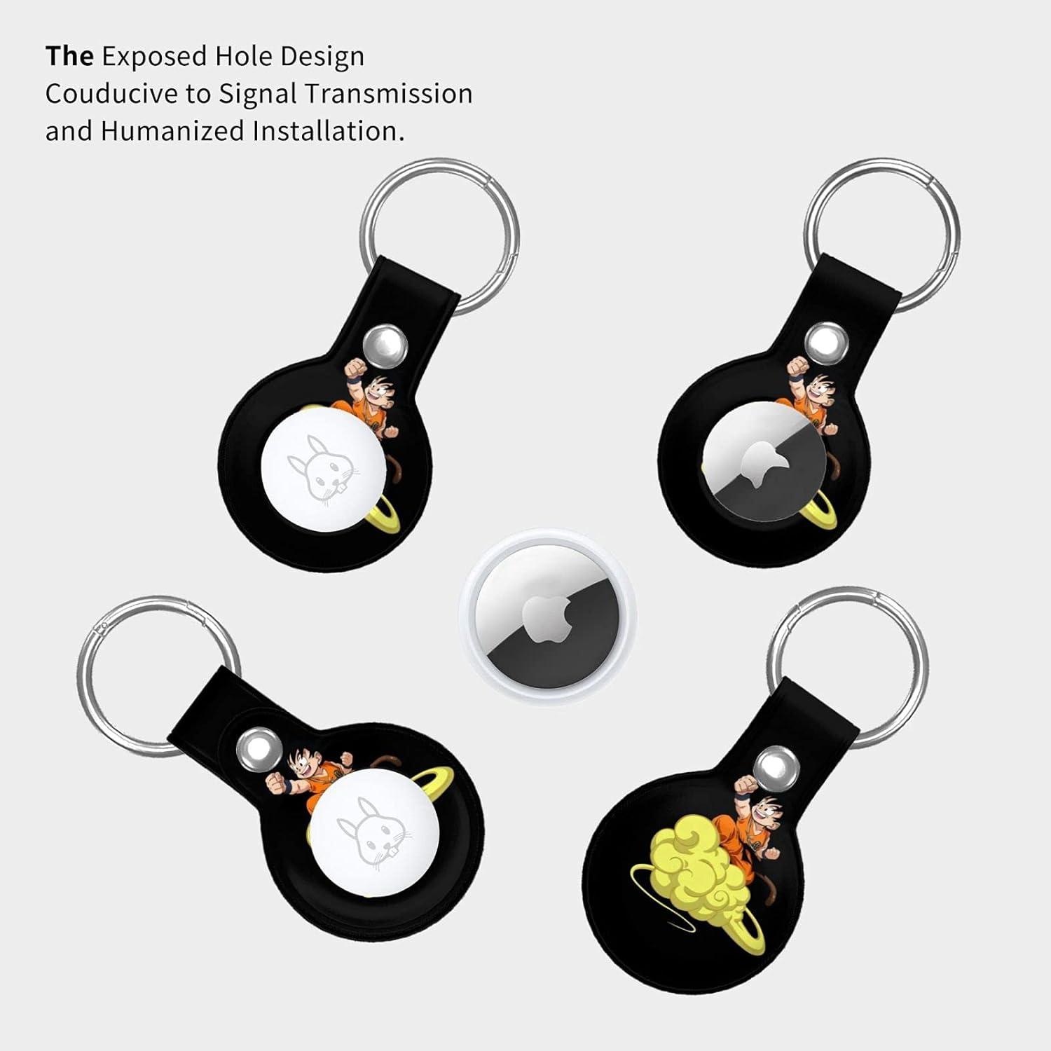 leather case accessories for airtag finder protective lightweight case with keychain hook anti scratch tracker holder protector airtags safety and ant