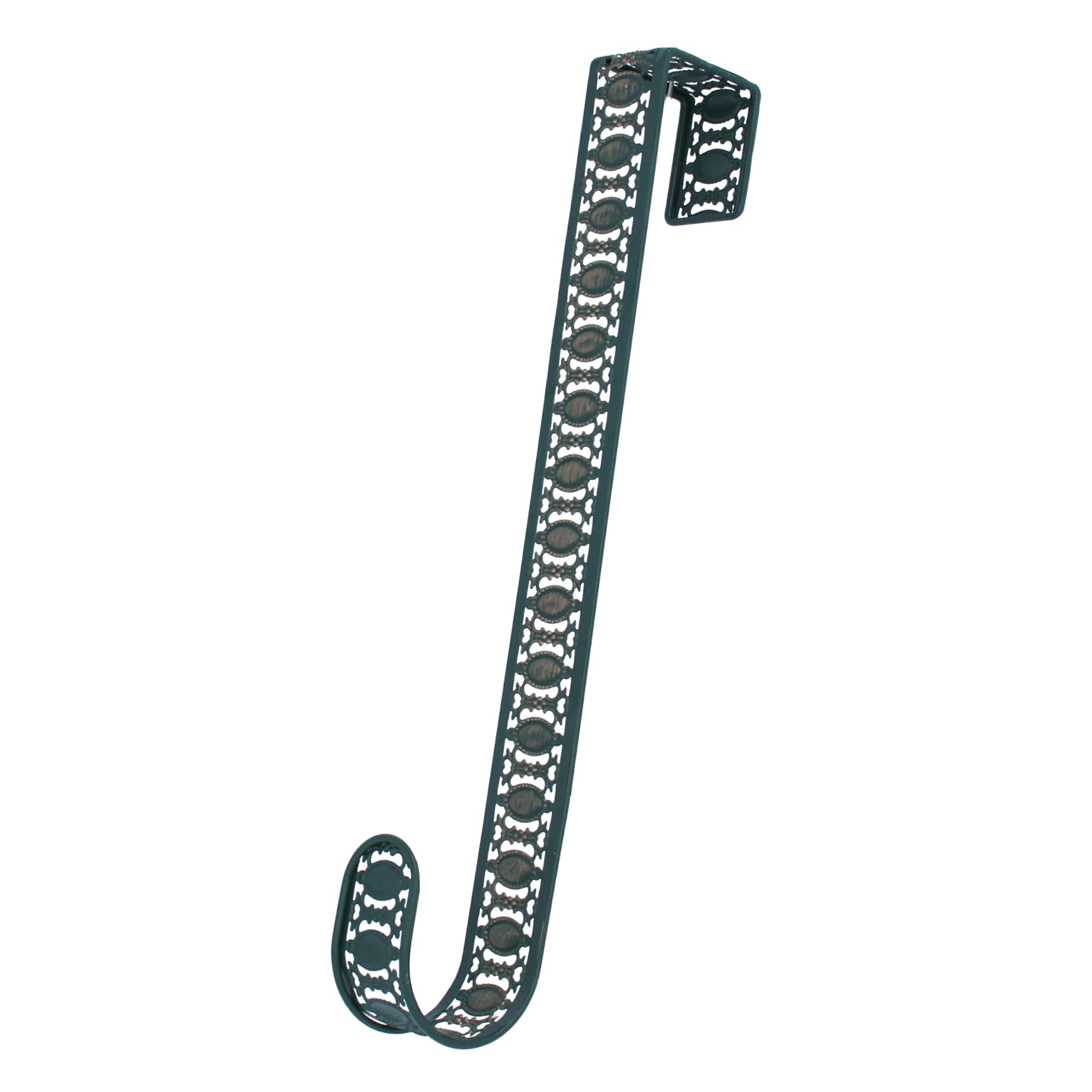 Gisela Graham Green Metal Wreath Hanger – Festive Over-Door Hook for Christmas Wreaths