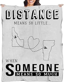 ID VT Long Distance Gift for Mom, Blanket from Daughter/Son Living Away Family - Distance Means So Little When Someone Means So Much ID VT - Soft Fleece Throw Blanket 50x60''