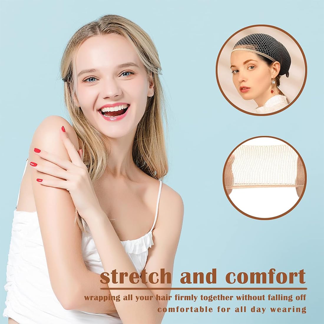 4 Pezzi Cuffia per Parrucche, Retine Parrucche, Elastici e Traspirante Parrucca Rete, Nylon Cuffia per Parrucca, Retina per Capelli Aperta per Feste Cosplay, 2 Beige + 2 Nere