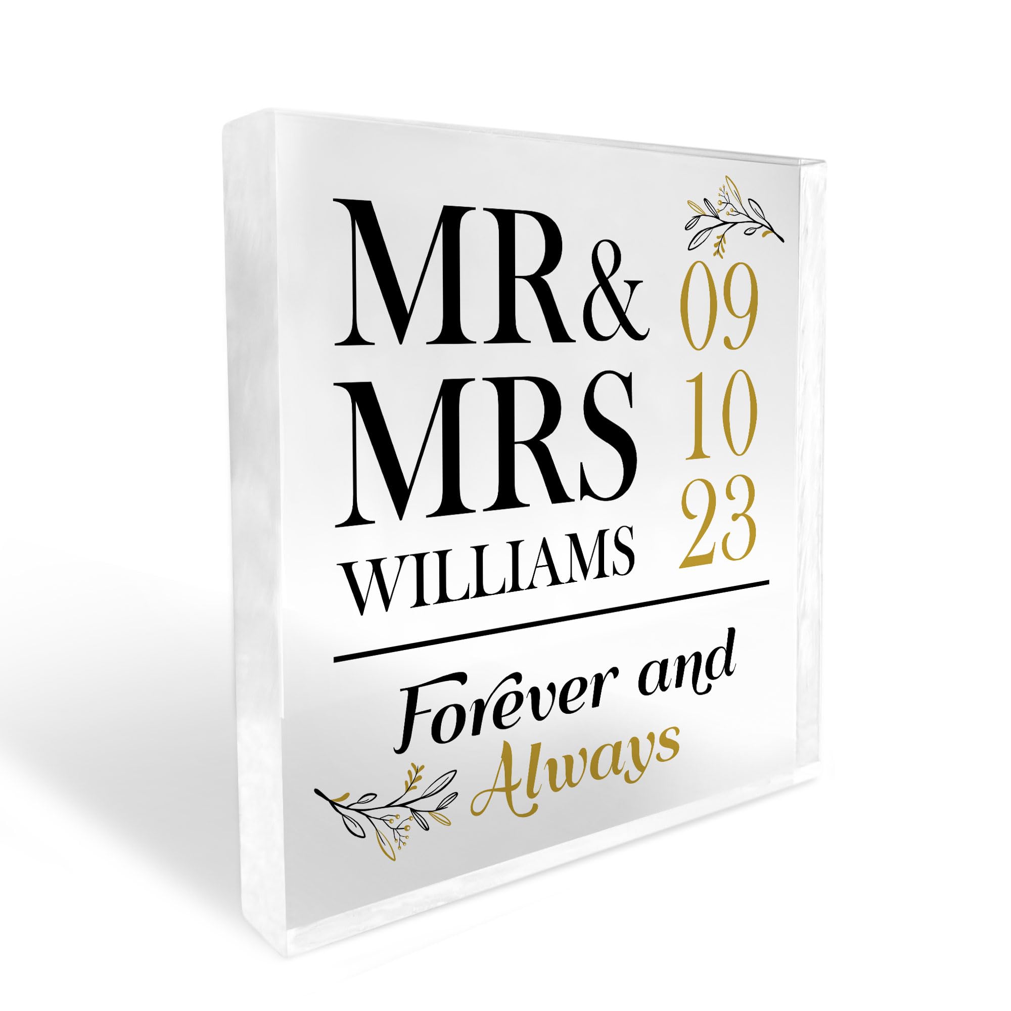 Red Ocean Wedding Gifts For Mr And Mrs Personalised Gift For Couple Acrylic Block Wedding Day Gift Keepsake Husband Wife Gift