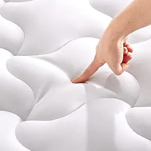 SLEEP ZONE Twin XL Mattress Pad Dorm Bedding Cooling Topper for College, Quilted Fitted Cover Washable, Soft Fluffy Down Alternative Mattress Protector, Deep Pocket 8~21 inch (White, Twin XL)