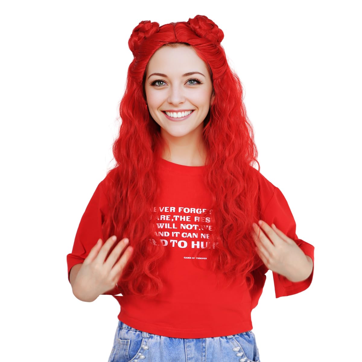 ColorGround Long Cosplay Wig for Women (Red(Big Size))