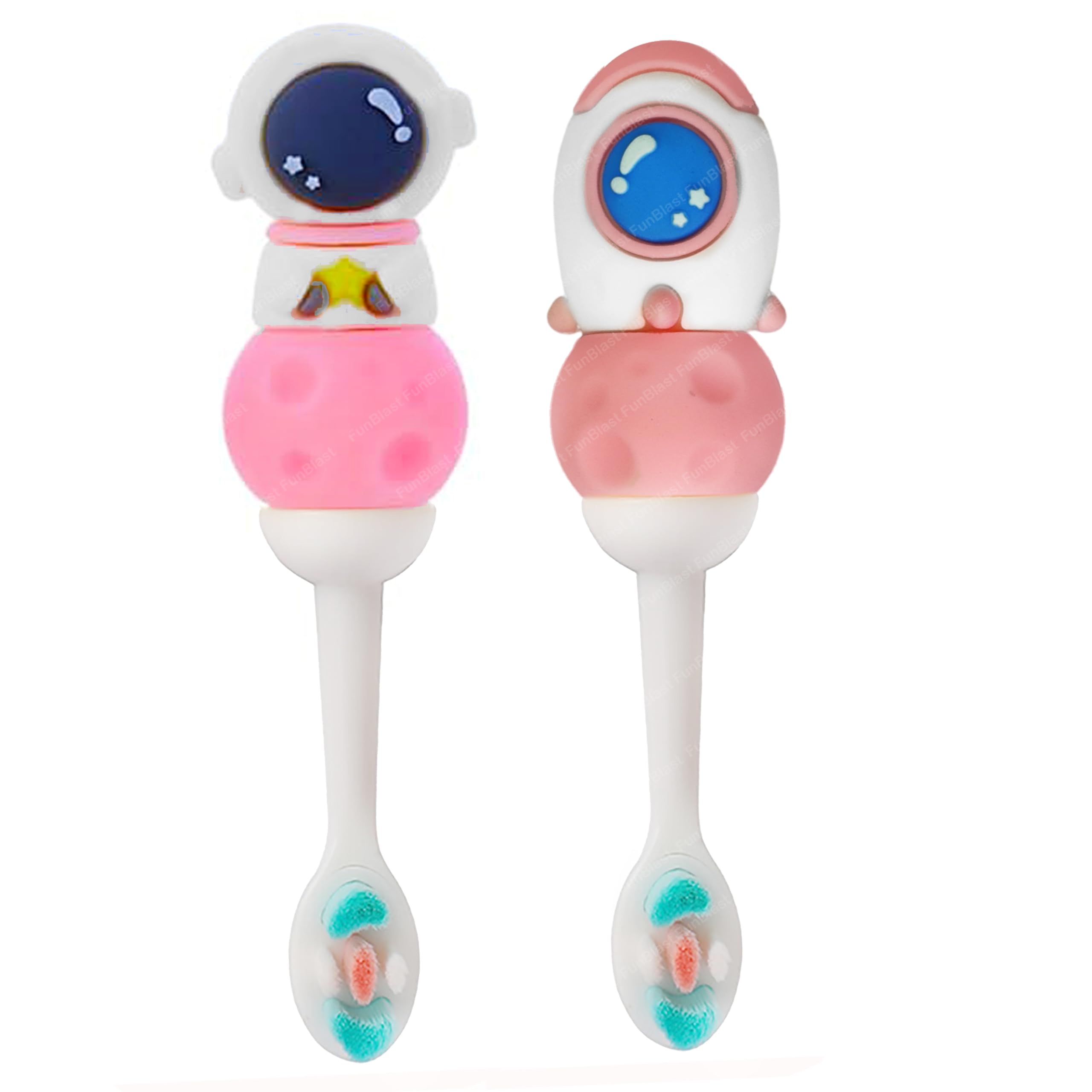 FunBlast Kids Toothbrush – Pack of 2 Cute Space Design Soft Tooth Brush, Extra Microfiber Soft Bristles Toothbrush for 3-6 Years old Kids,Girls (Random Design)-image-4
