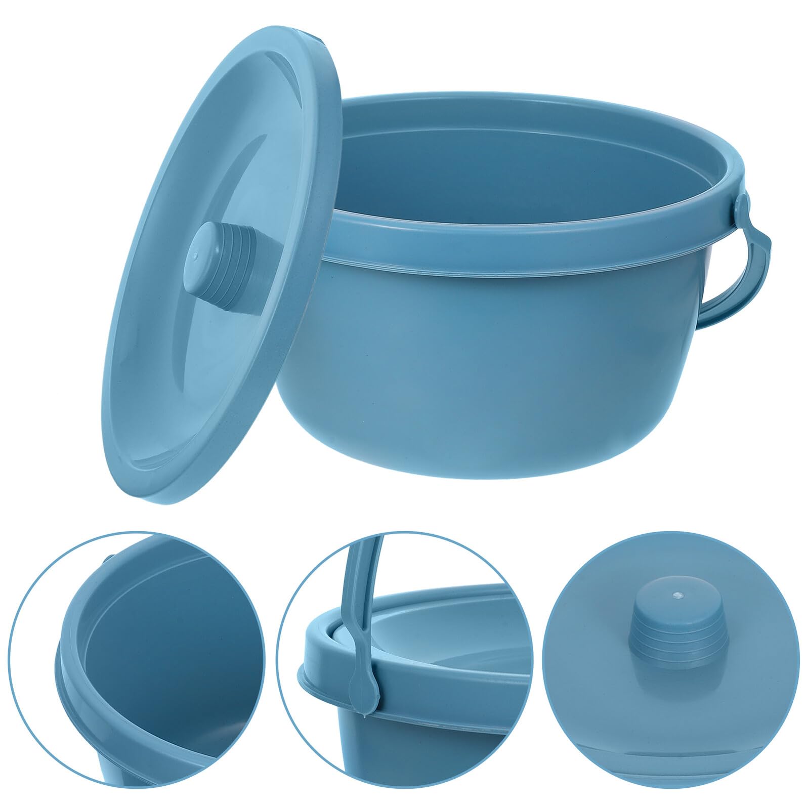 Vaso da Notte Igiene Personale Pratica e Compatta con Sedile Comodo Portatile in Plastica per Anziani e Donne Incinte, Adatto per Uso Bedside e Camping