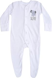 TeddyTs Baby,Clothing,Baby Boys 0-24m,Sleepwear & Robes,Sleepsuits Personalised Baby Safari Animals Sleepsuit Gift