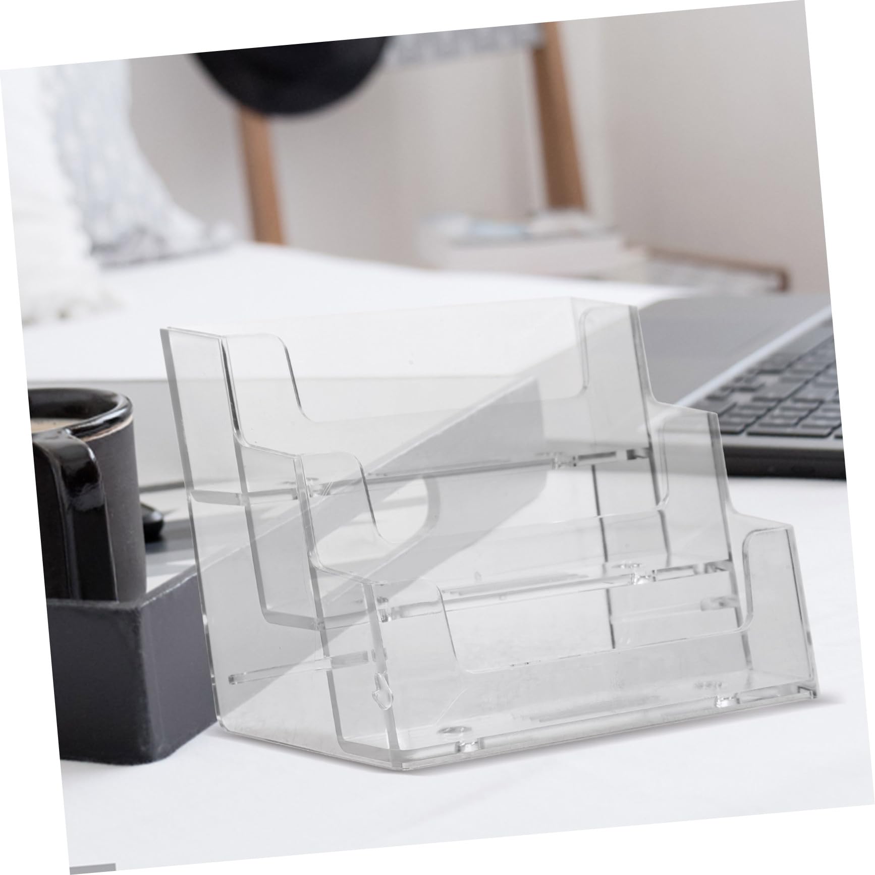 TEHAUX 5stücke Transparente Visitenkartenhalter Für Schreibtisch Mehrschichtiger Kartenorganizer Für Büro Und Veranstaltungen Praktischer Kartenständer Für Businesskarten