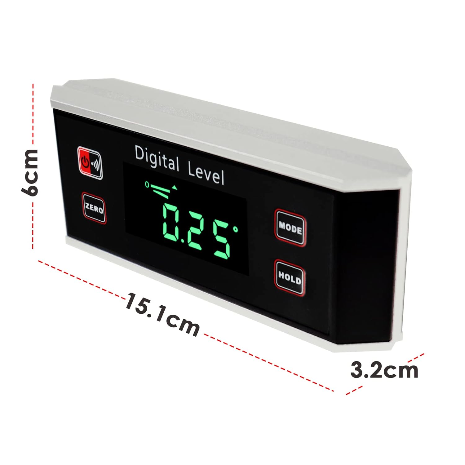 DANOPLUS Digital Electronic Inclinometer Angle Gauge Finder Protractor Level V-Groove Magnetic Base IP65 0~360 Degrees Automatic Digital Display Inversion