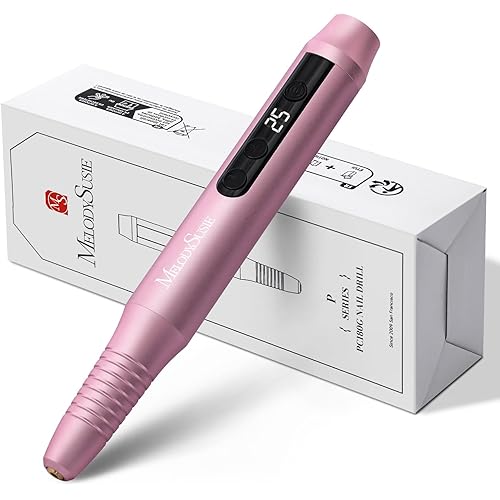 MelodySusie Pen-Shaped Portable Cordless Nail Drill,PC180G 25000RPM Rechargeable Electric File with LED Display for All Nail Care, Manicure Shaping & Acrylic Gel Removal for Nail Artists DIY at Home