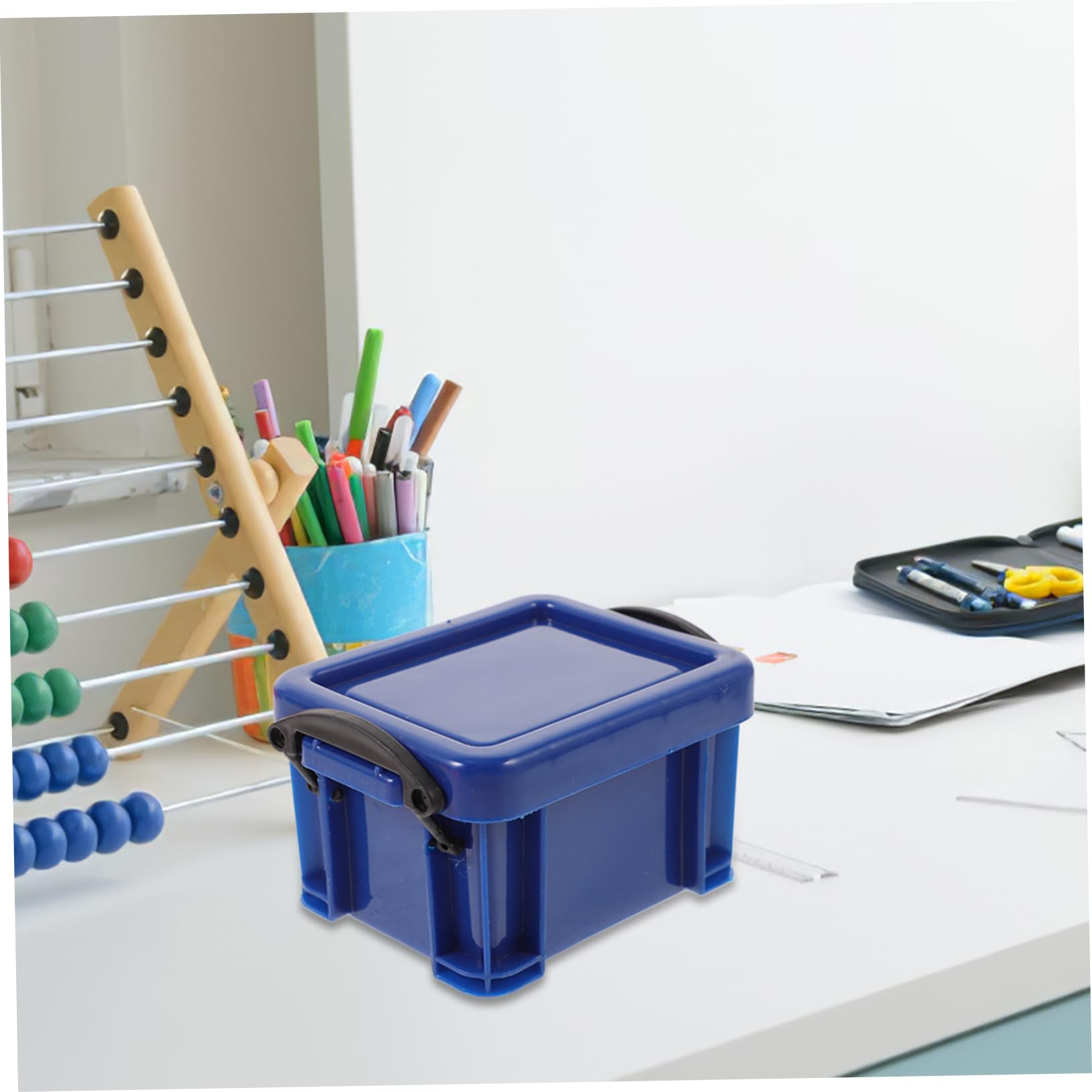 OHPHCALL Compact Mini Storage Box with Lid Perfect for Jewelry Beads Buttons Desktop Organizers Lockable