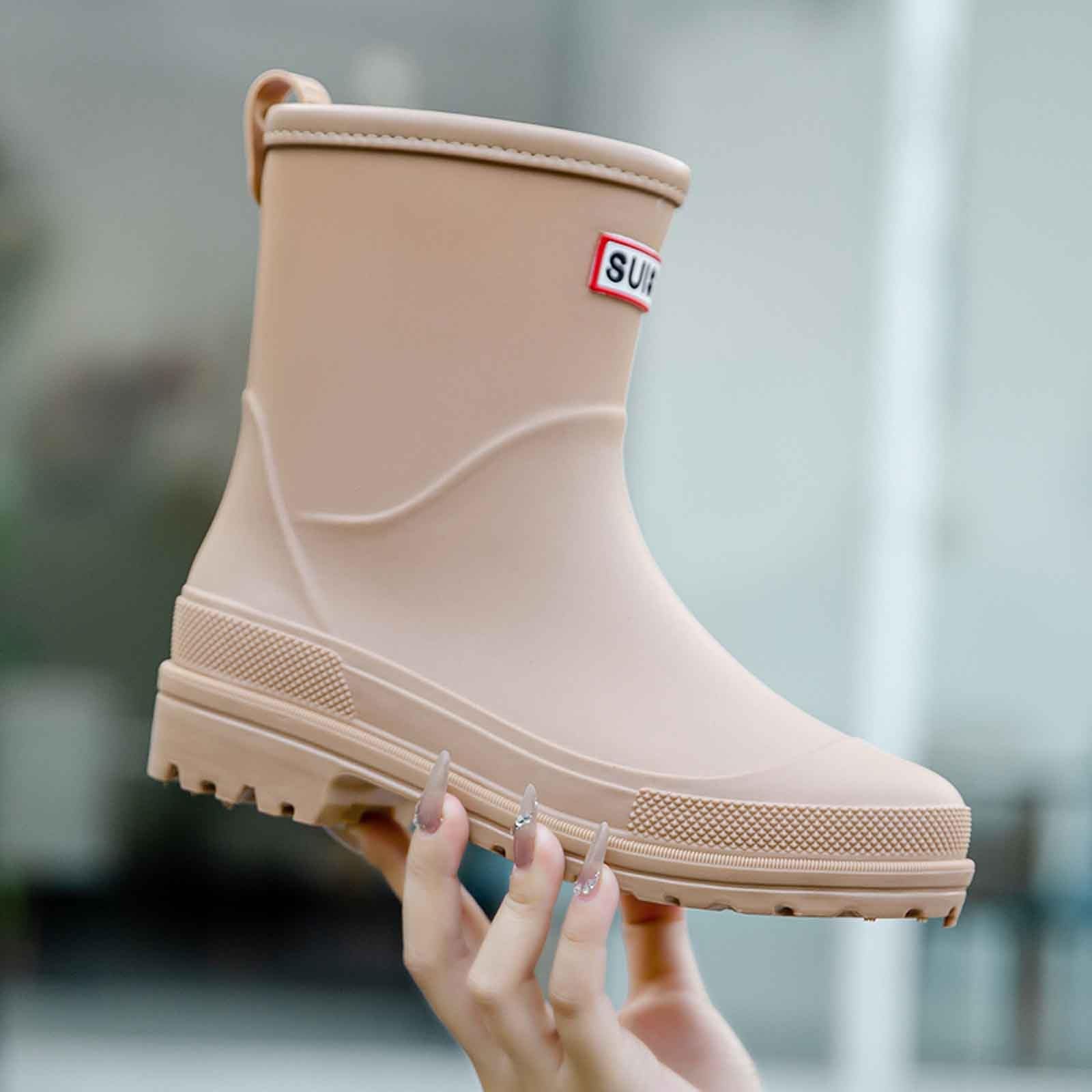 Generisch Elegantes zapatos de lluvia para mujer perfectos para la temporada de lluvias. Puntera cerrada Cómoda suela plana moderna y versátil ideal para combinar con impermeables.