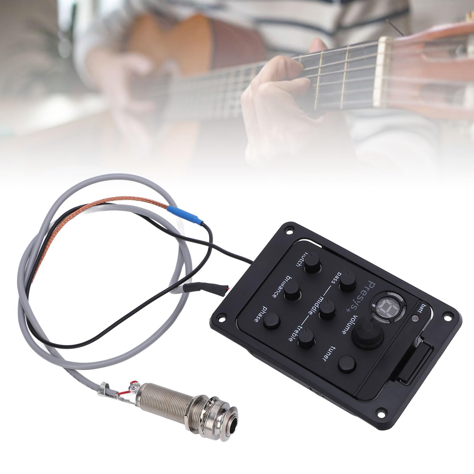 Préampli EQ pour Guitare, Affichage LED, Préamplificateur de Guitare, égaliseur EQ, Préampli de Scène avec Fonction de Phase pour Presys Plus