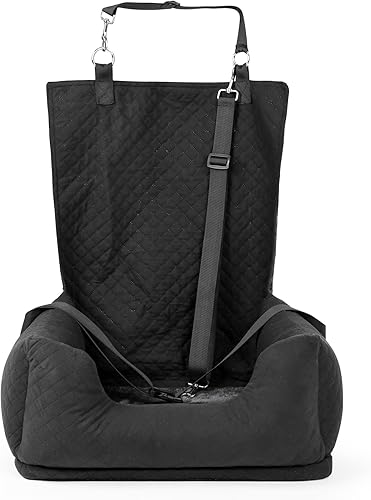 Miniatura 7 de Sivomens Asiento de automóvil para perros de tamaño mediano, cama de viaje para perros, asiento de cachorro ultra suave, asiento de seguridad