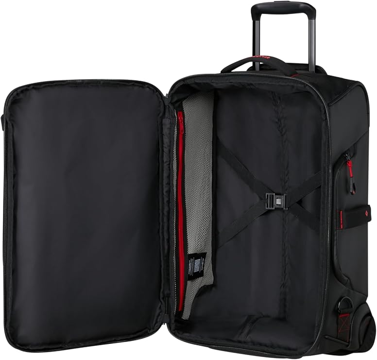 Samsonite Paradiver Light – Travel Bag with Wheels and Backpack Function (55 cm), Small, Hand Luggage, Water Repellent, Lightweight, 51L, Black (Black)