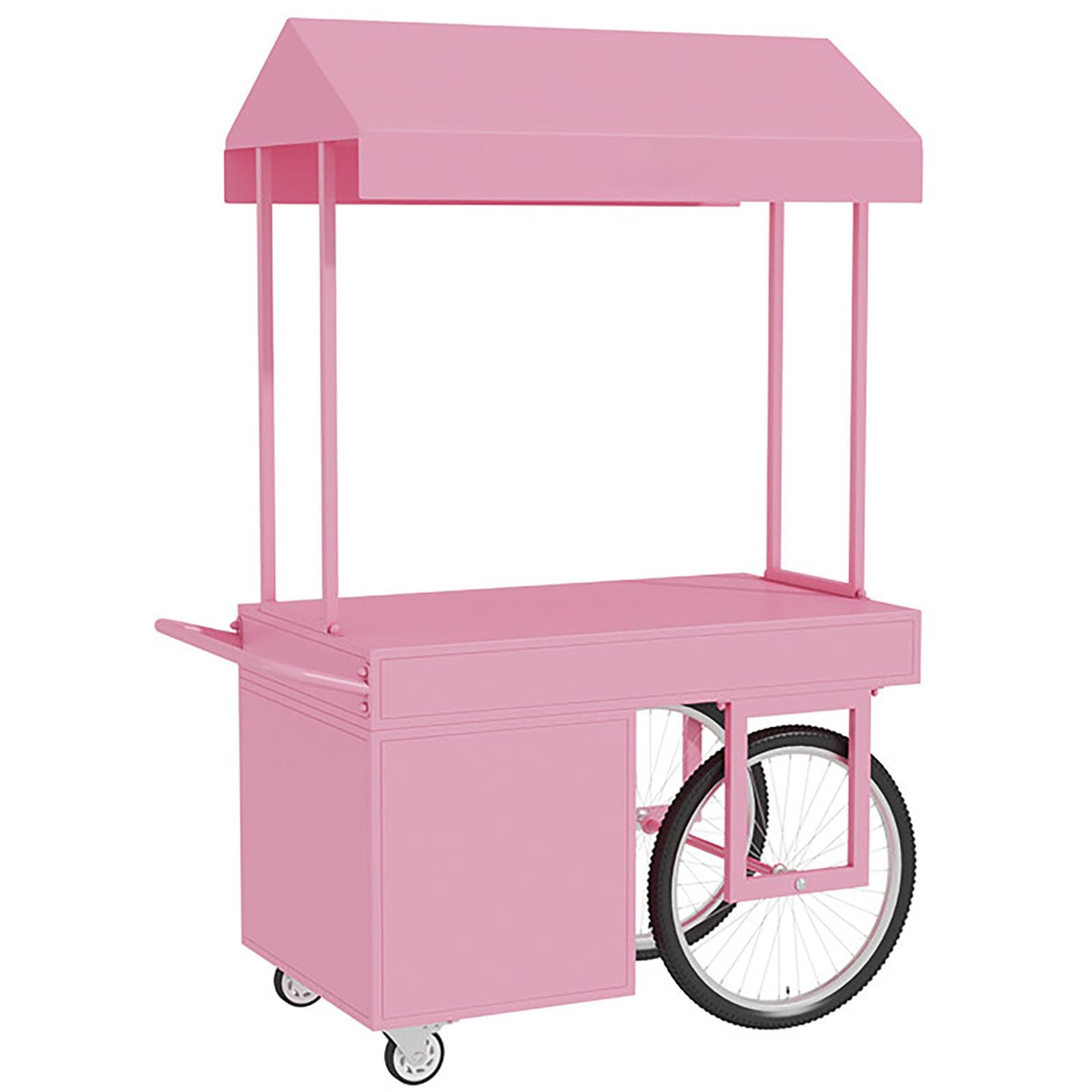 Carrello da pranzo portatile con tettoia parasole e ruote, bancarella mobile per eventi all'aperto e cibo da strada