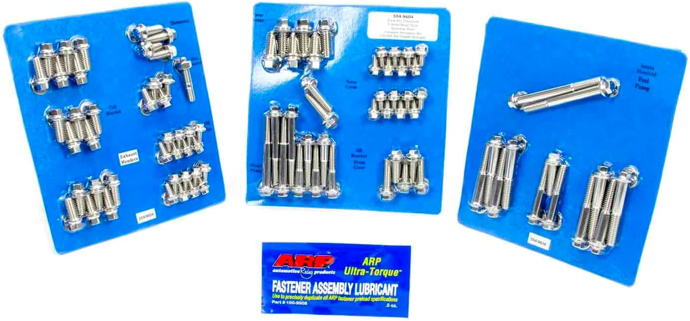 ARP 554-9604 6-Point Stainless Steel Complete Engine Fastener Kit for Small Block Ford
