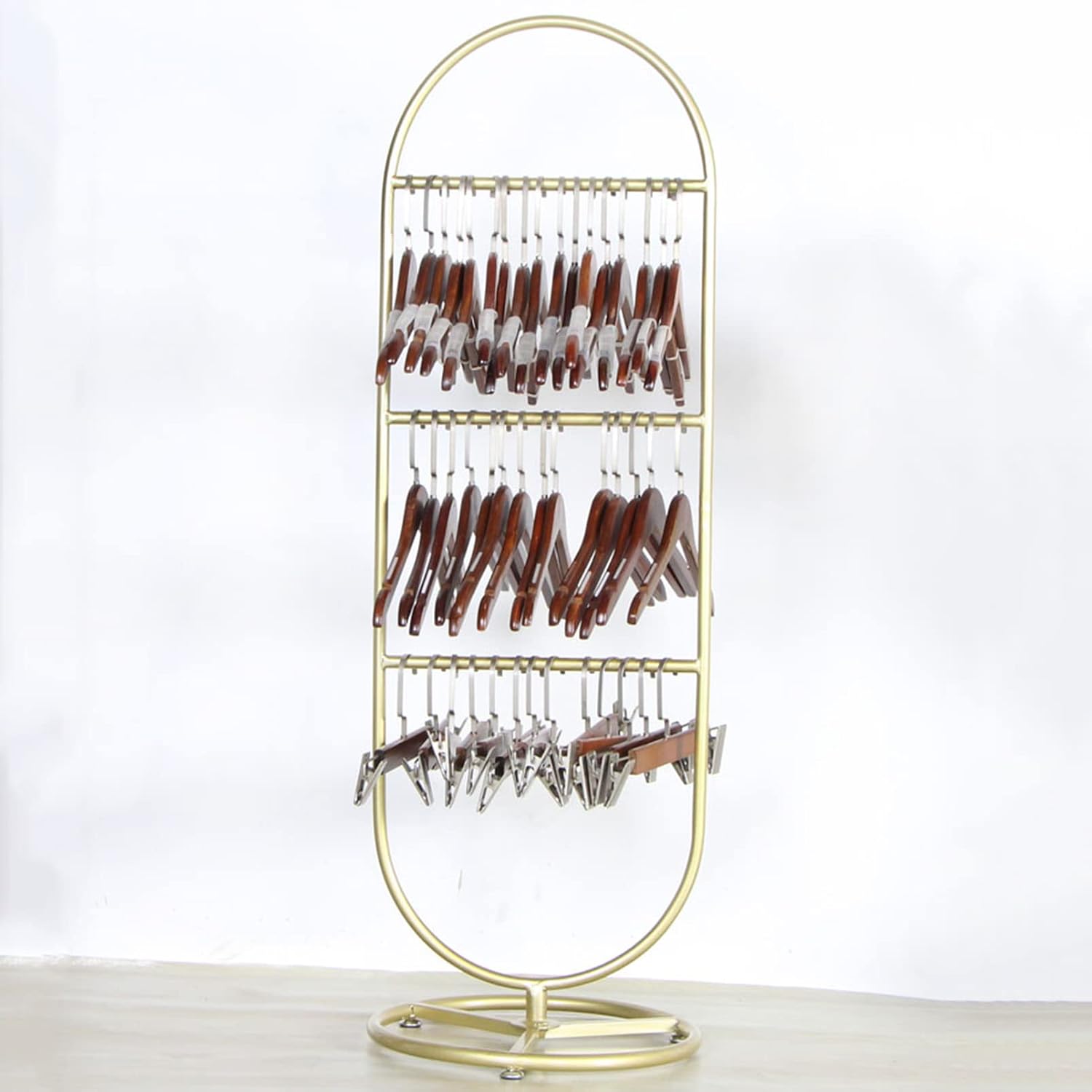Clothing Hanger Storage Rack Hanger Stacker, Retail Store Clothes Hanger Organizer Stand, Household Wood Hanger Storage System Large Wire Hanger Holder, for Dress Hanger/Skirt Hanger/Pant Hanger