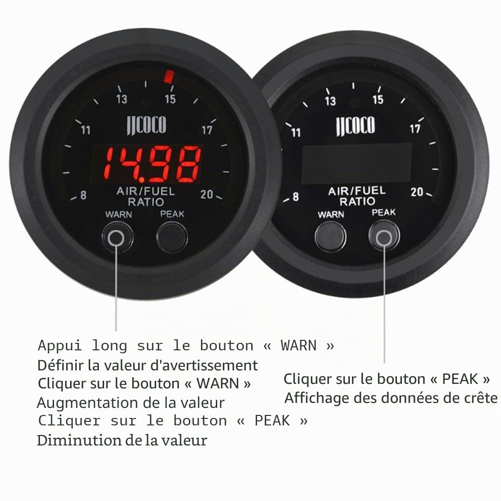 Kit de Mesure du Rapport Air/Carburant, Capteur 4.9, Capteur D'Oxygène Numérique AFR UEGO à Large Bande de 2-1/16 Pouces 52 mm 06J90626