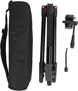 Tripé de Câmera de 69 Polegadas Com Bolsa de Viagem, Tripé de Viagem Portátil Resistente, Cabeça Hidráulica Dobrável para Registro de Vídeo de Viagem Compatível Com Câmeras DSLR(BJ-254A)