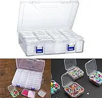 Caixa Organizadora com 24 Mini Organizadores Transparente com Tampa - Mini Recipientes de Armazenamento Joias Bijuterias Miçangas Parafusos Artesanato Costura Acessórios - Shop100