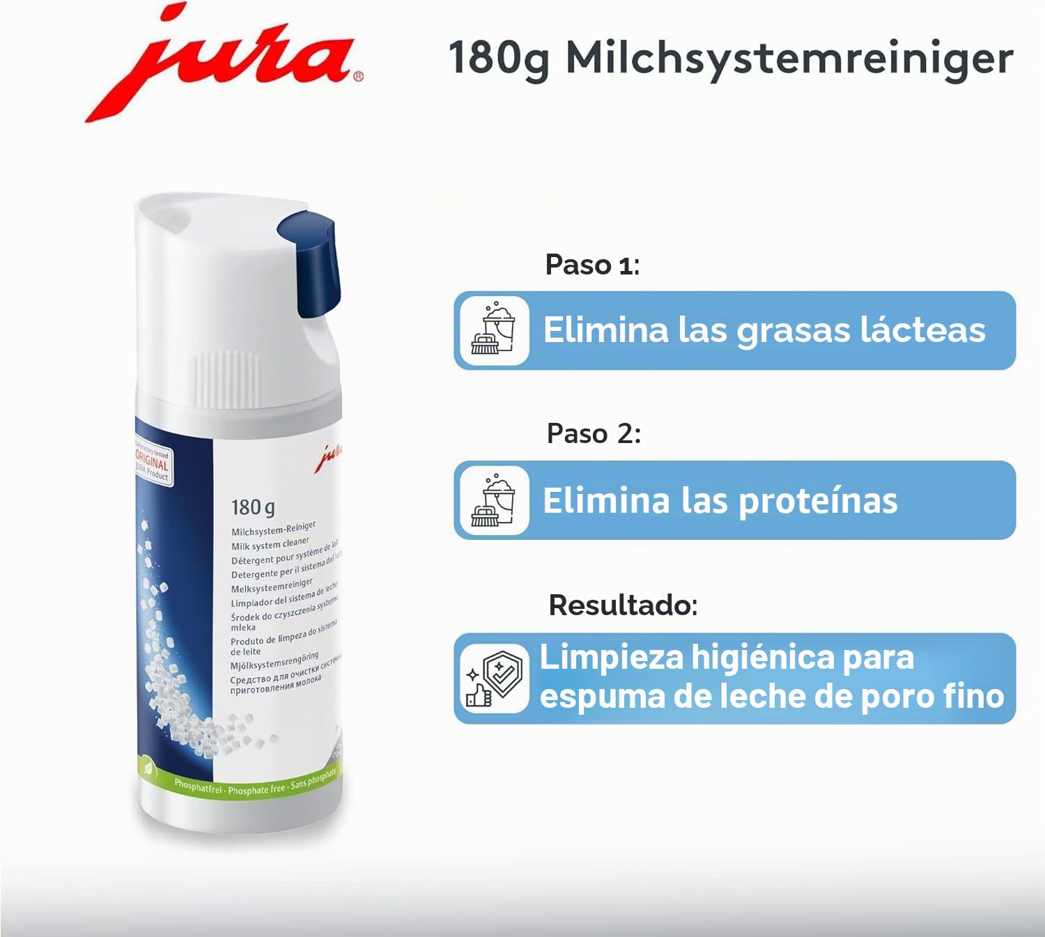 Jura Starter Pack, 25 pastillas de limpieza (3 fases) + 36 pastillas descalcificadoras + 180 g limpiador de sistema de leche