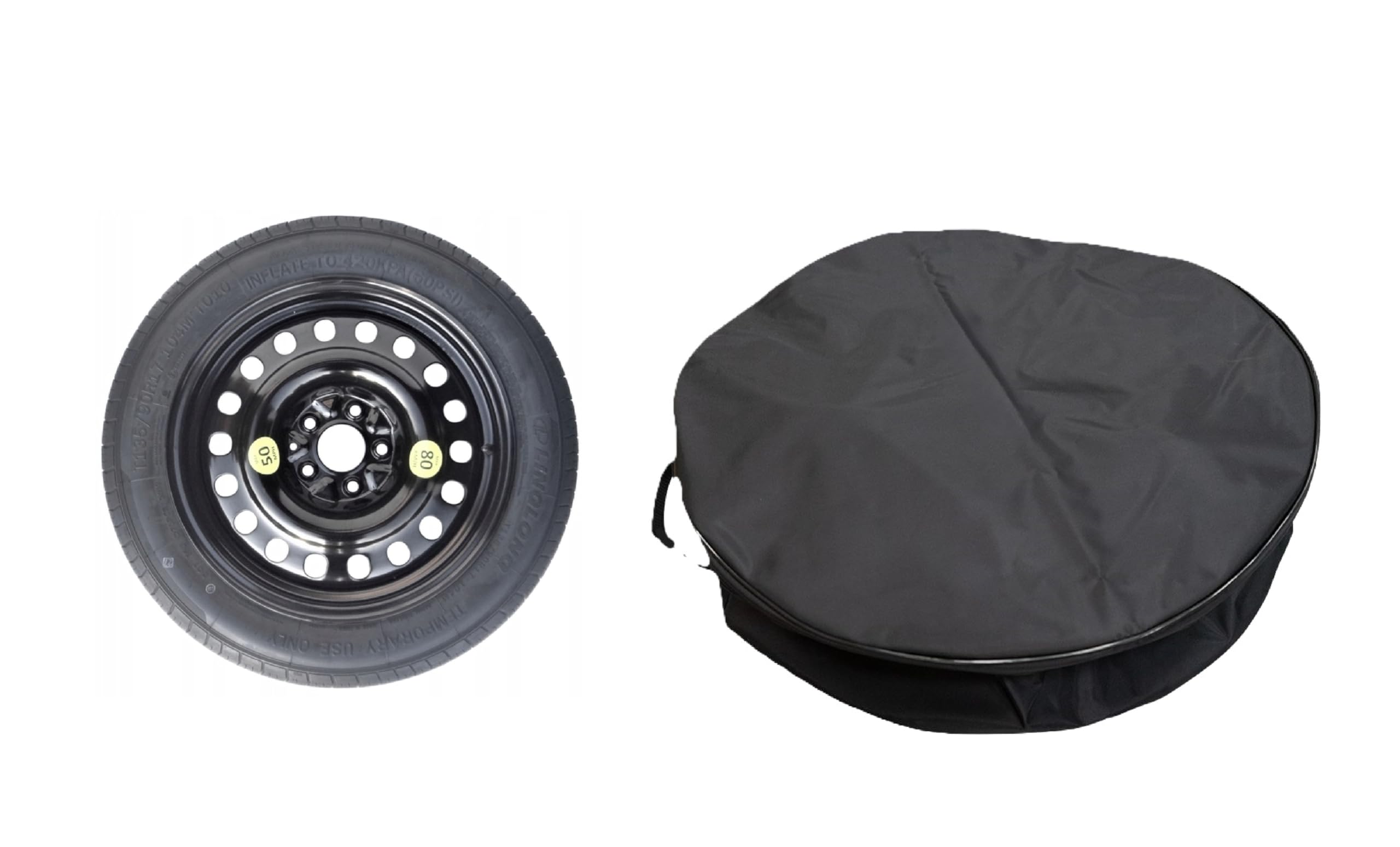 Roue de Secours 17" compatible avec Renault Captur 5 trous (2020>) avec Sac