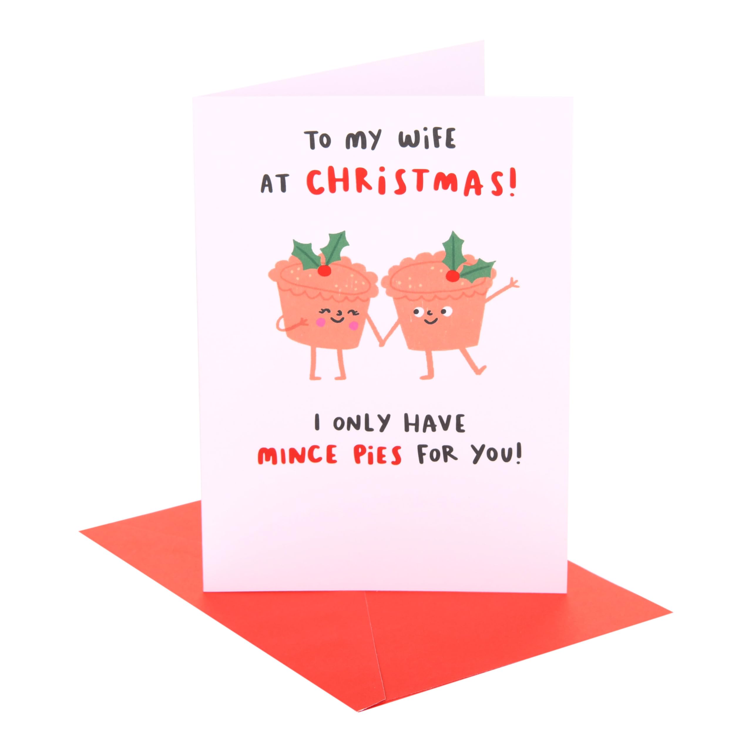 UK Greetings | Christmas Card for Wife | Xmas Presents | Her, Girls, Women | Wife - Mince Pies | With Envelope | 17.8 x 12.7 cm