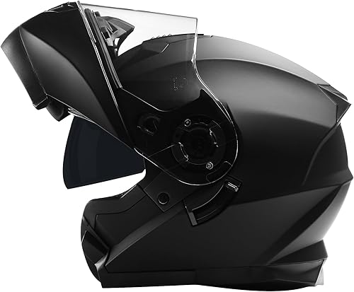 Casco de motocicleta GJH para hombres y mujeres, casco modular para motocicleta con visera abatible, lente anti-vaho, doble para cascos para