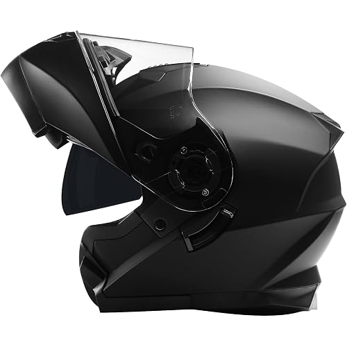 GJH Motorcycle Helmets for Men & Women Modular Motorcycle Helmet Flip Up Anti-Fog Lens Double for Helmets for Adults DOT Approved（M/L/XL