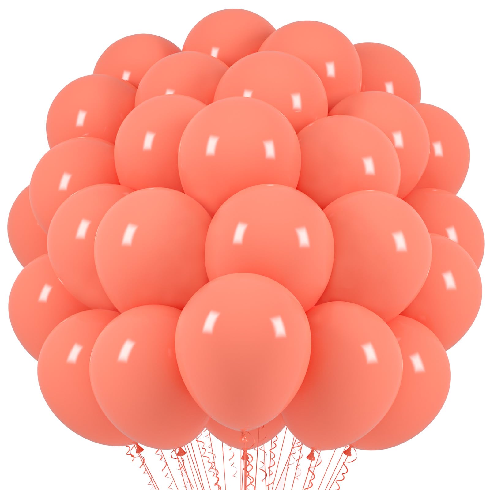 Voircoloria 66pcs Coral Red Pastel Red Latex Party Balloons, 12inch
