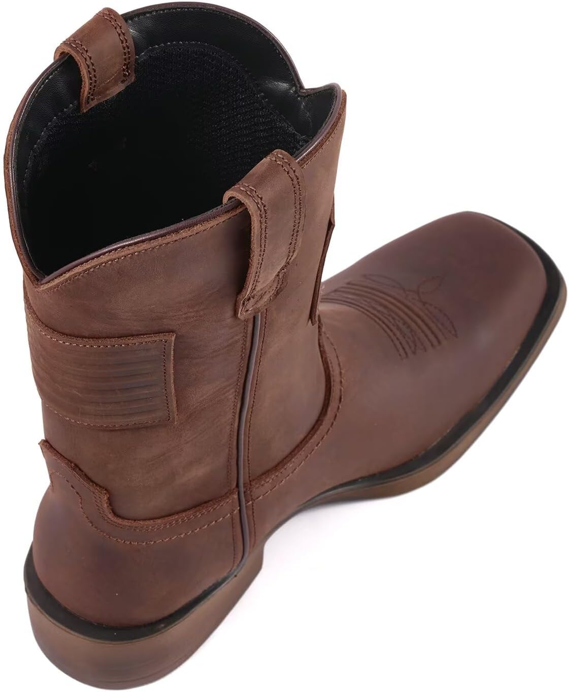 SUREWAY Western Boots For Men-Soft Toe,Square Toe Cowboy Boots,Thicker Leather,Oil/Slip Resistant,Extremely Comfortable Durable Proved,Rubber Sole,Work Boots/Shoes With Embroidered
