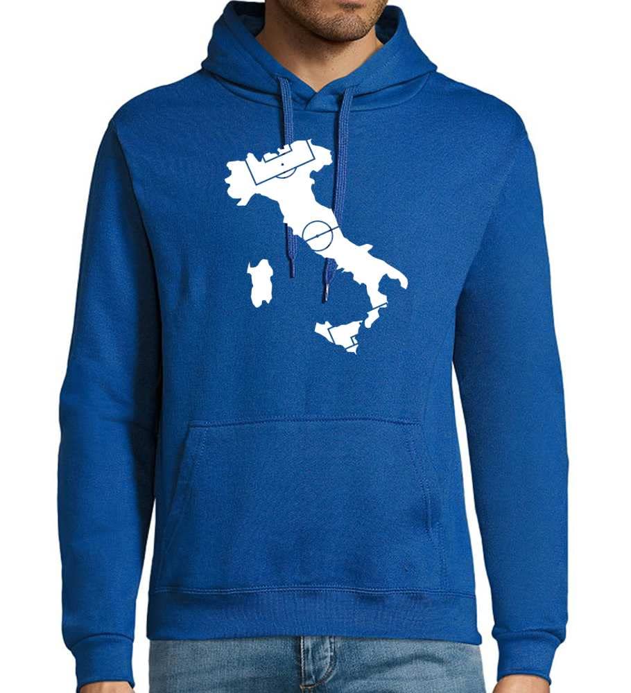 Włochy jako boisko do piłki nożnej męska bluza z kapturem, niebieski Royal, 4XL