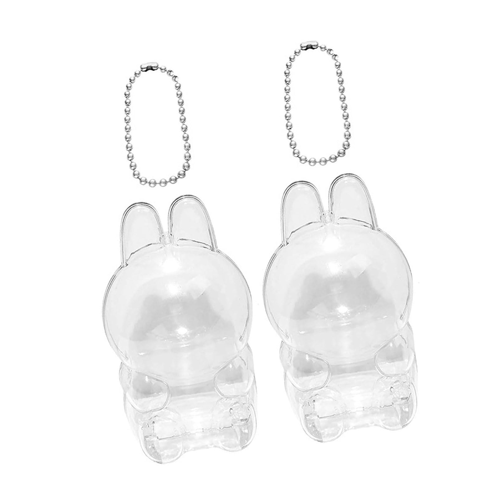 Sisyeuo Of 2 Clear Protective Cases for Doll Keychains Sturdy Portable Storage Box with Clear Visibility Doll Keychain Storage Box