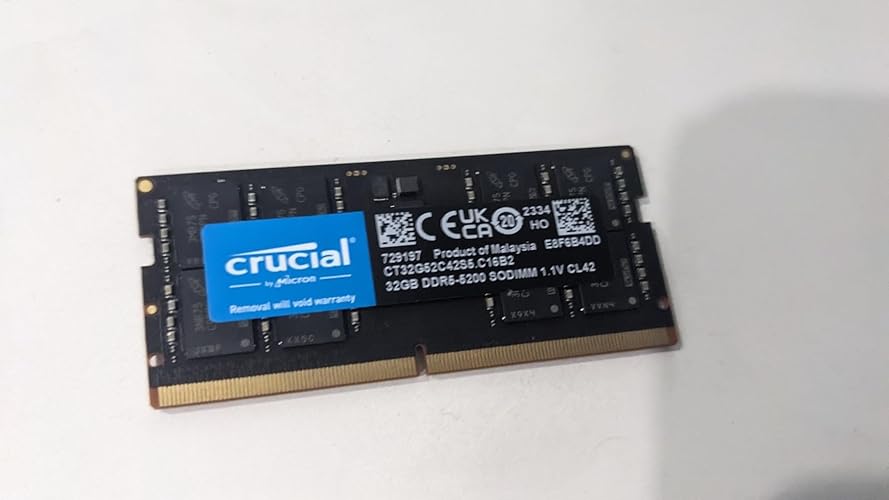 Crucial RAM 16Go DDR5 5200MHz Mémoire pour Ordinateur Portable