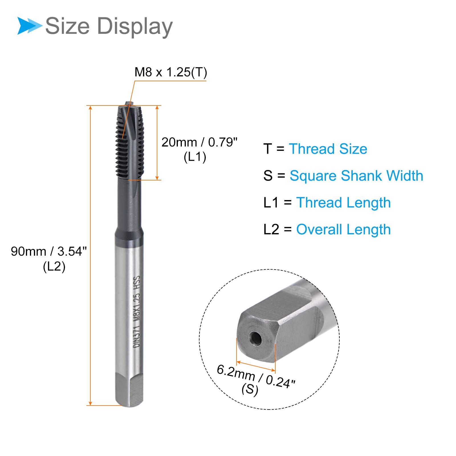 Maschio A Spirale CoCud M3x0.5 - 2 Pezzi Con Rivestimento TICN