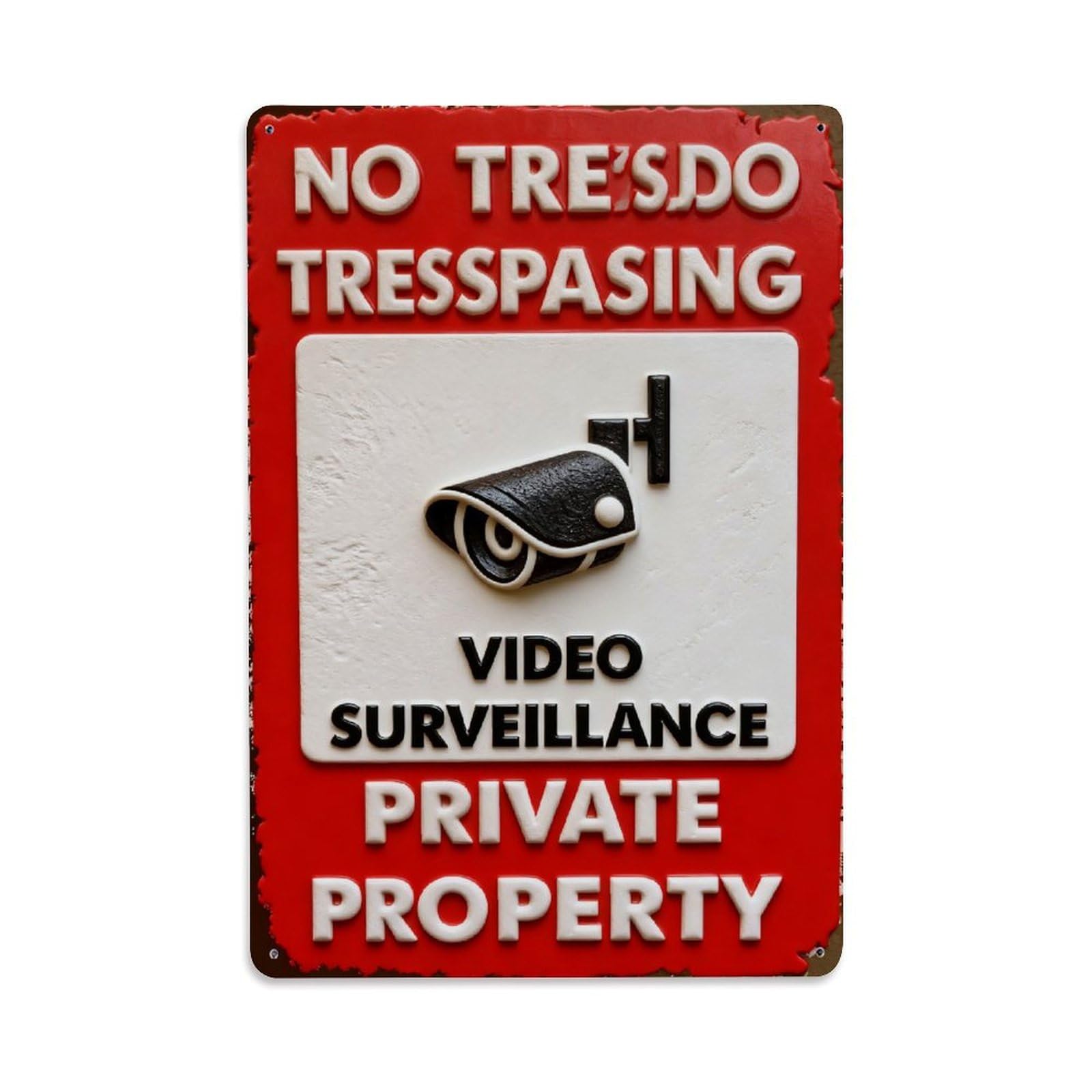No Trespassing Video Surveillance Private Property Vintage Metal Tin Sign Retro Wall Decor, Bar Garage Cafe Kitchen Home Wall Art Poster Decoration 8x12inches