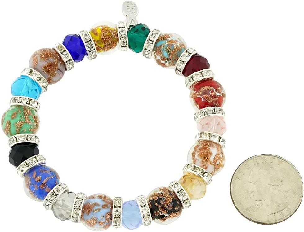Glass Of Venice Murano Glass Symphony Stretch Bracelet - Multicolor