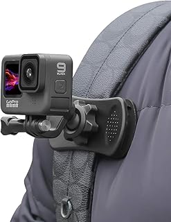 Backpack Strap Mount Quick Clip Mount, 360 Degree Rotation Backpack Clamp Mount Compatible with Gopro Hero 12/11/10/9/8 Black, Session, DJI Osmo Action 4/3 and Most Action Cameras (BC-2)